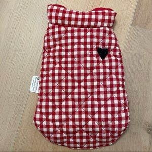 NWOT Red Gingham and Solid Reversible Dog Vest